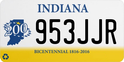 IN license plate 953JJR