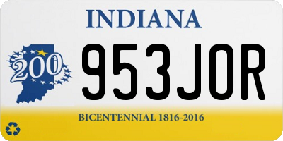 IN license plate 953JOR