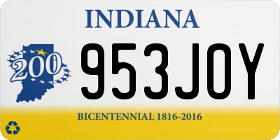 IN license plate 953JOY