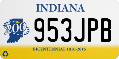 IN license plate 953JPB