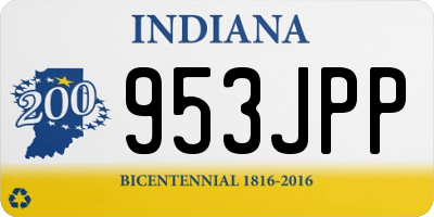 IN license plate 953JPP