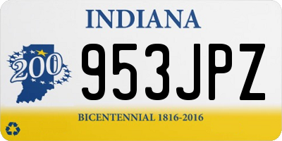 IN license plate 953JPZ