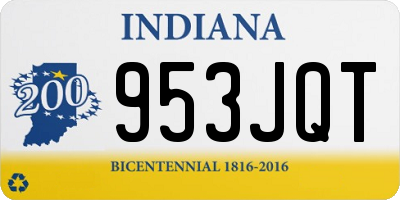 IN license plate 953JQT