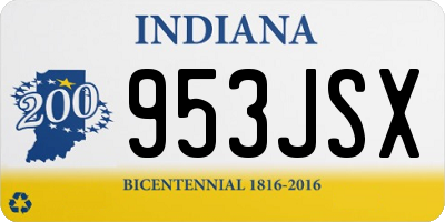 IN license plate 953JSX