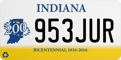 IN license plate 953JUR