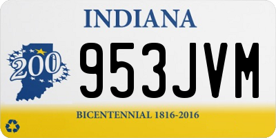 IN license plate 953JVM