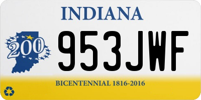 IN license plate 953JWF