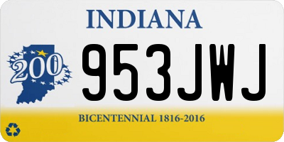 IN license plate 953JWJ