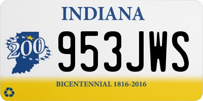 IN license plate 953JWS