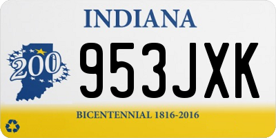 IN license plate 953JXK