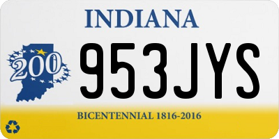 IN license plate 953JYS