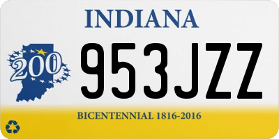 IN license plate 953JZZ