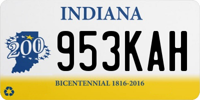 IN license plate 953KAH