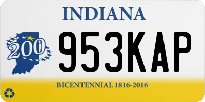 IN license plate 953KAP