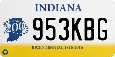IN license plate 953KBG