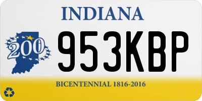 IN license plate 953KBP