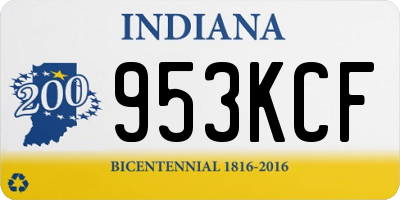 IN license plate 953KCF