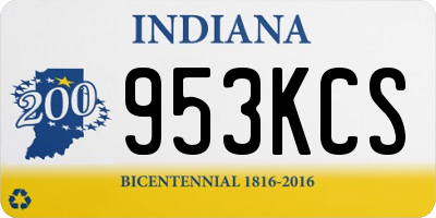 IN license plate 953KCS