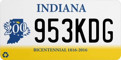 IN license plate 953KDG