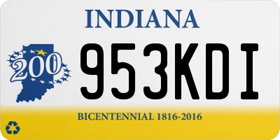 IN license plate 953KDI