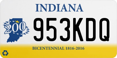 IN license plate 953KDQ