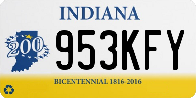 IN license plate 953KFY