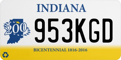IN license plate 953KGD
