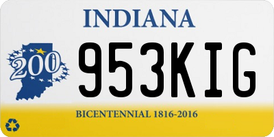 IN license plate 953KIG