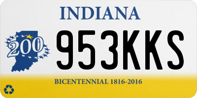 IN license plate 953KKS