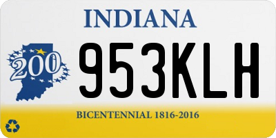 IN license plate 953KLH