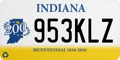 IN license plate 953KLZ