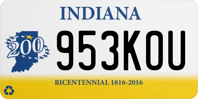 IN license plate 953KOU