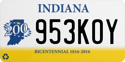 IN license plate 953KOY