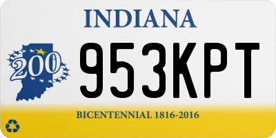 IN license plate 953KPT