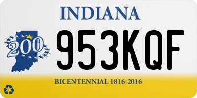 IN license plate 953KQF