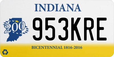 IN license plate 953KRE