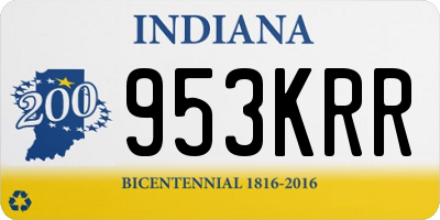 IN license plate 953KRR