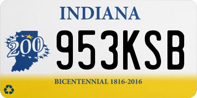 IN license plate 953KSB