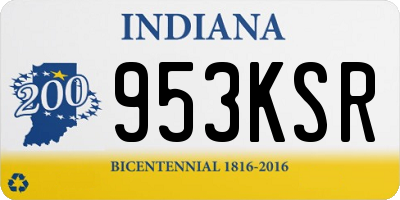 IN license plate 953KSR