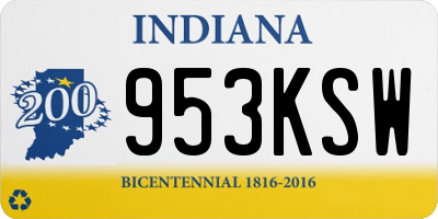 IN license plate 953KSW