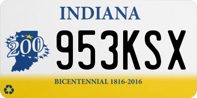 IN license plate 953KSX