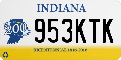 IN license plate 953KTK