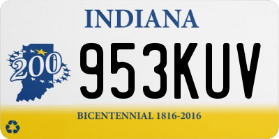 IN license plate 953KUV
