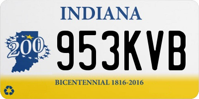IN license plate 953KVB