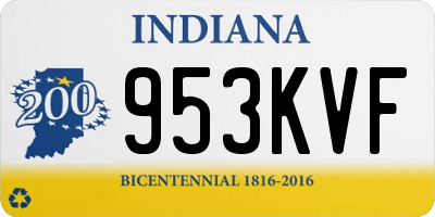 IN license plate 953KVF