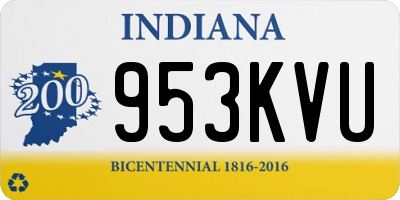 IN license plate 953KVU