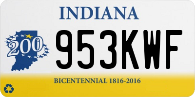 IN license plate 953KWF