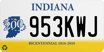 IN license plate 953KWJ