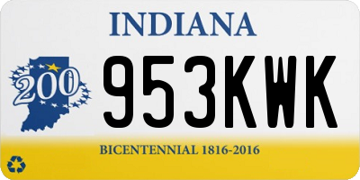 IN license plate 953KWK