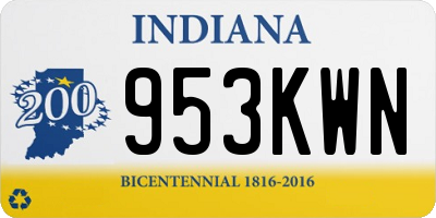 IN license plate 953KWN